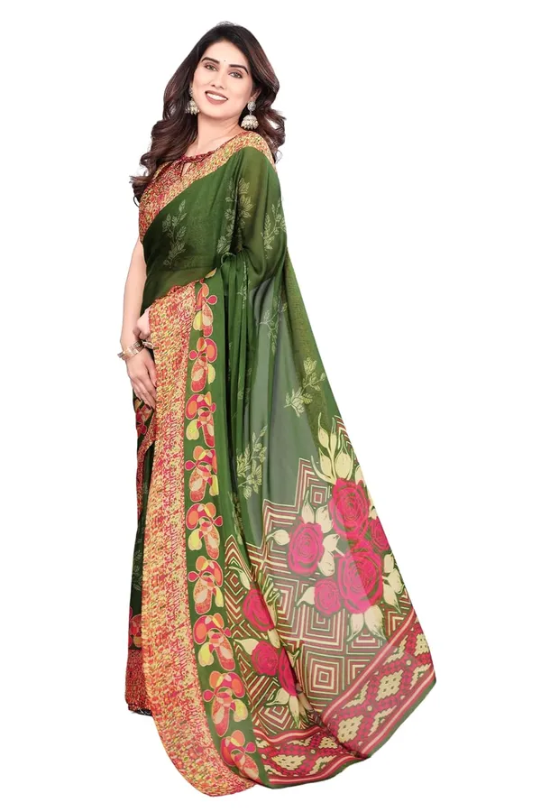 Green_Polyester_Printed_Chiffon_Saree_For_Women