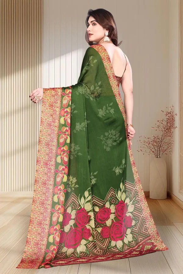 Green_Polyester_Printed_Chiffon_Saree_For_Women