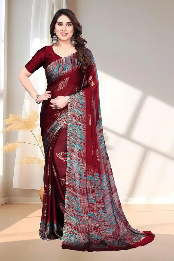 Maroon_Polyester_Printed_Chiffon_Saree_For_Women