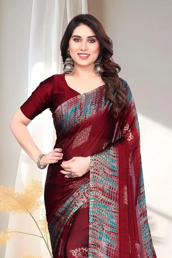 Maroon_Polyester_Printed_Chiffon_Saree_For_Women