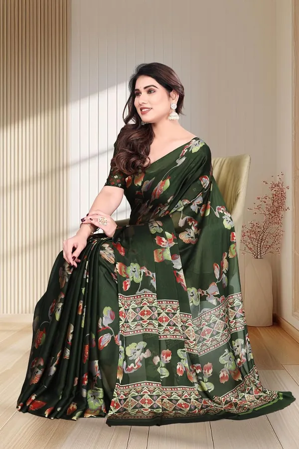 Green_Chiffon_Printed_Chiffon_Saree_For_Women
