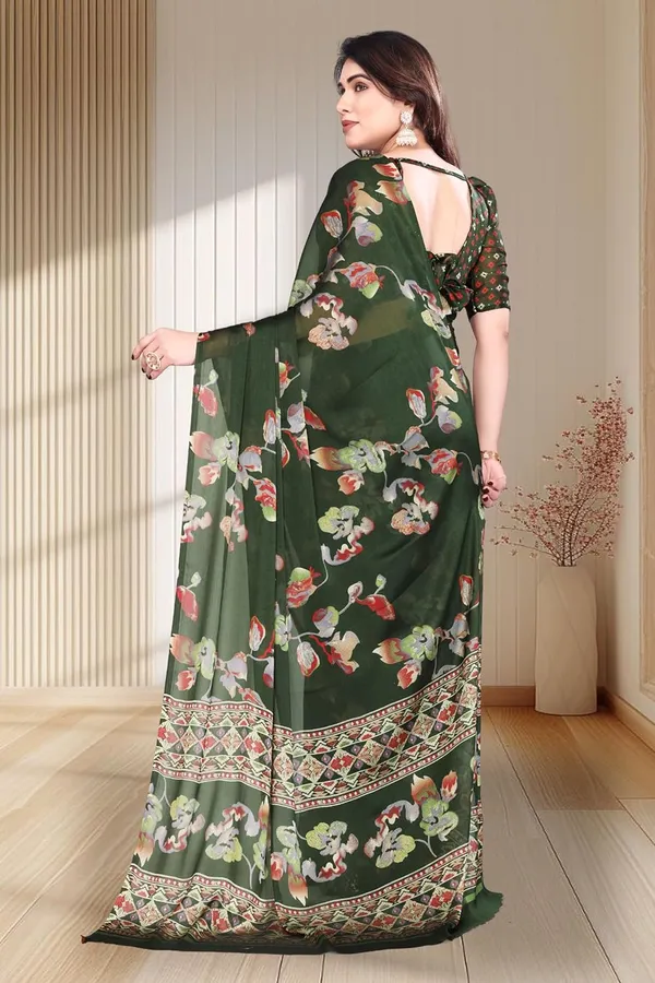 Green_Chiffon_Printed_Chiffon_Saree_For_Women
