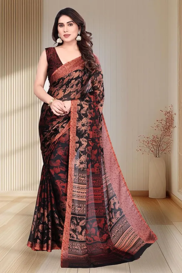 Maroon_Chiffon_Printed_Chiffon_Saree_For_Women