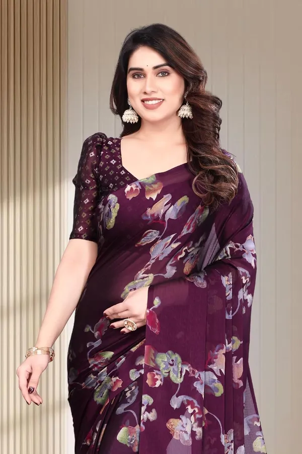 Purple_Polyester_Printed_Chiffon_Saree_For_Women