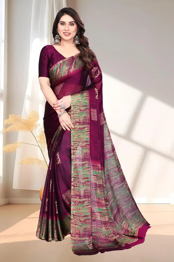 Purple_Polyester_Chiffon_Georgette_Saree_For_Women