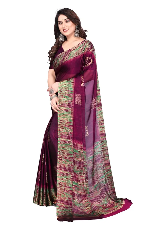 Purple_Polyester_Chiffon_Georgette_Saree_For_Women