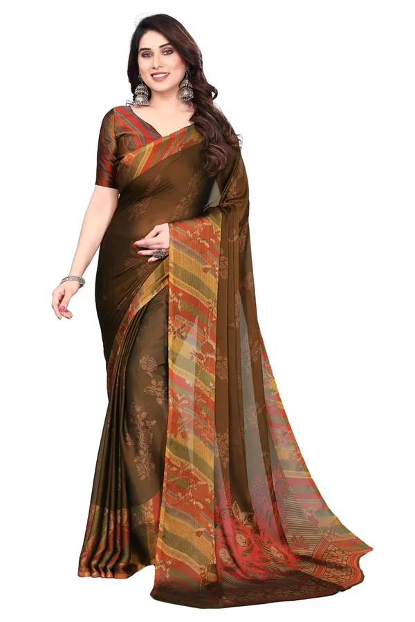 Brown_Polyester_Chiffon_Georgette_Saree_For_Women