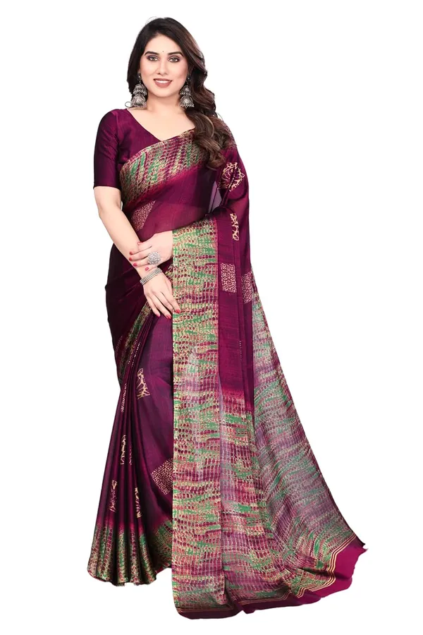 Purple_Polyester_Chiffon_Georgette_Saree_For_Women