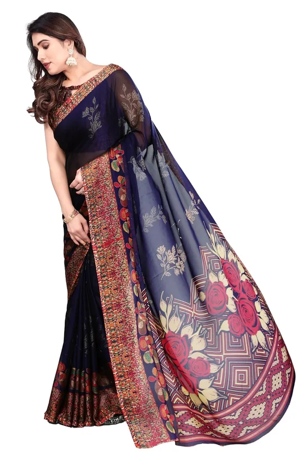 Dark_Blue_Polyester_Chiffon_Georgette_Saree_For_Women