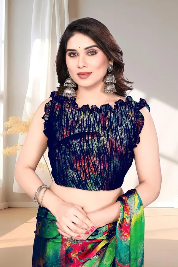 Blue_Polyester_Printed_Chiffon_Saree_For_Women
