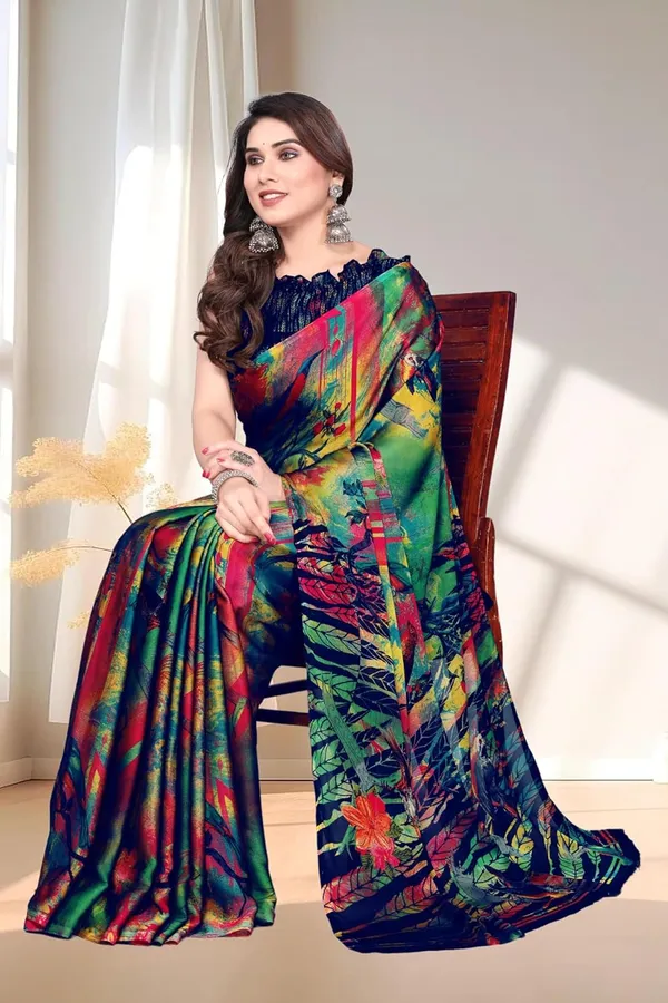 Blue_Polyester_Printed_Chiffon_Saree_For_Women