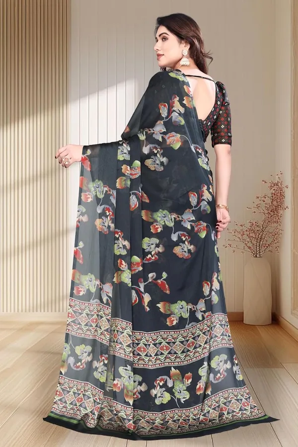 Black_Polyester_Chiffon_Georgette_Saree_For_Women