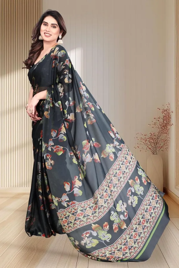 Black_Polyester_Chiffon_Georgette_Saree_For_Women