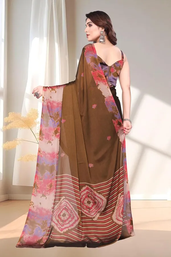 Brown_Polyester_Chiffon_Georgette_Saree_For_Women
