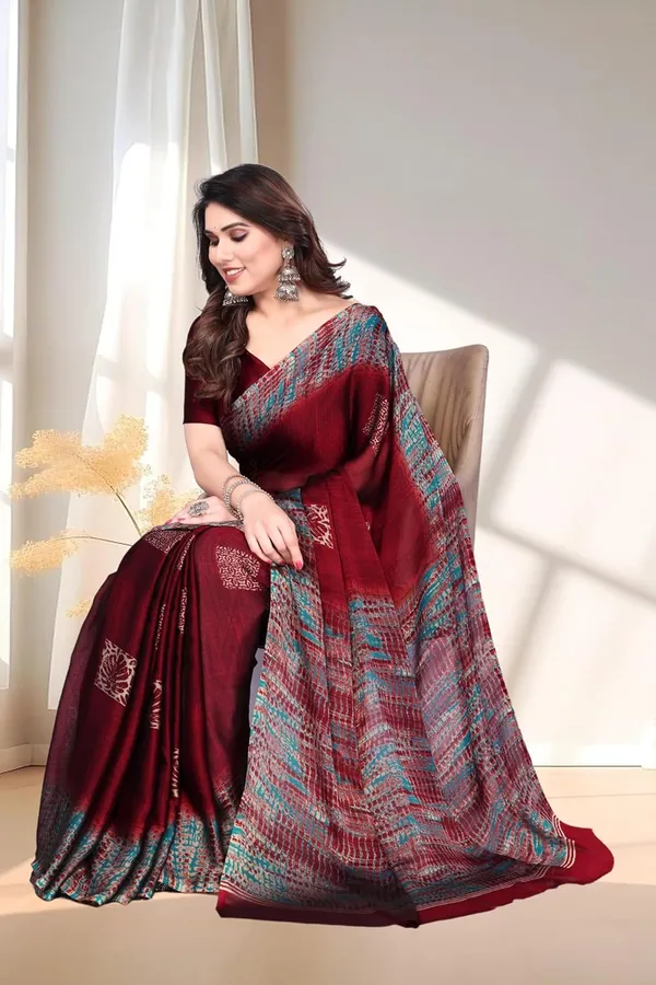 Maroon_Polyester_Banarasi_Silk_Saree_For_Women