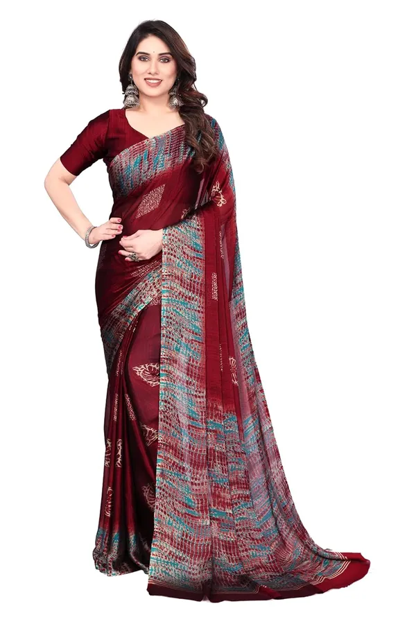 Maroon_Polyester_Banarasi_Silk_Saree_For_Women