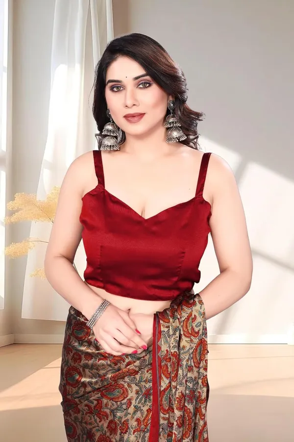 Red_Polyester_Chiffon_Georgette_Saree_For_Women