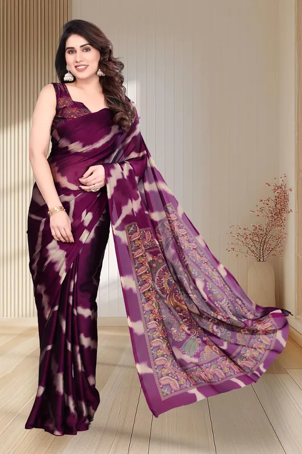 Wine_Georgette_Chiffon_Georgette_Saree_For_Women