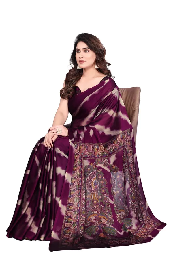 Wine_Georgette_Chiffon_Georgette_Saree_For_Women