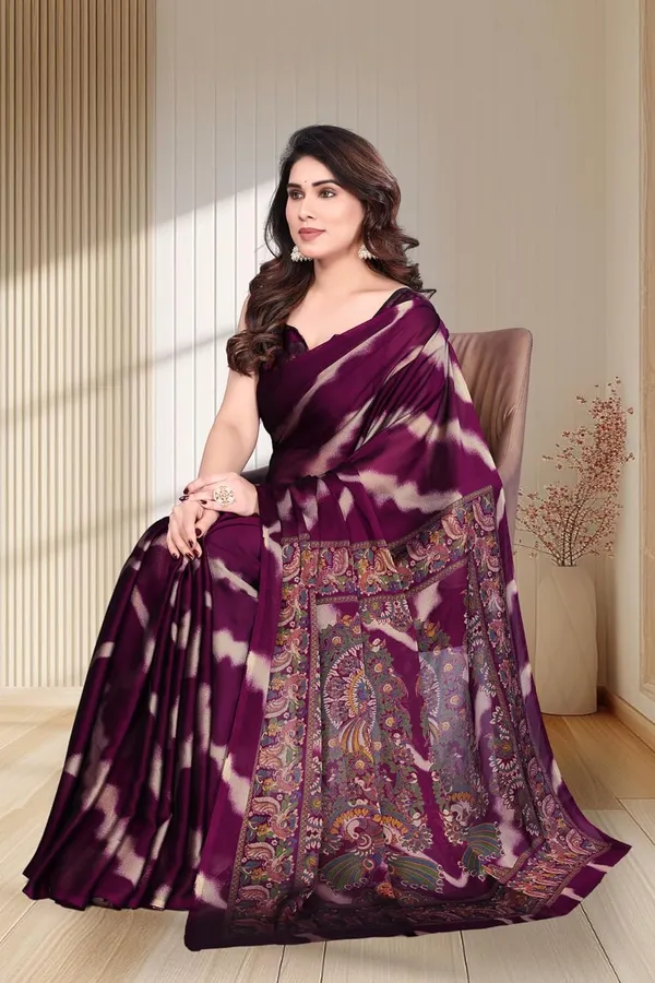 Wine_Georgette_Chiffon_Georgette_Saree_For_Women