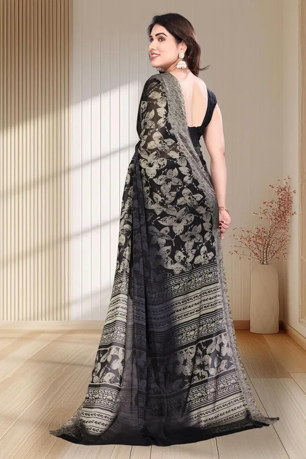 Black_Georgette_Chiffon_Georgette_Saree_For_Women