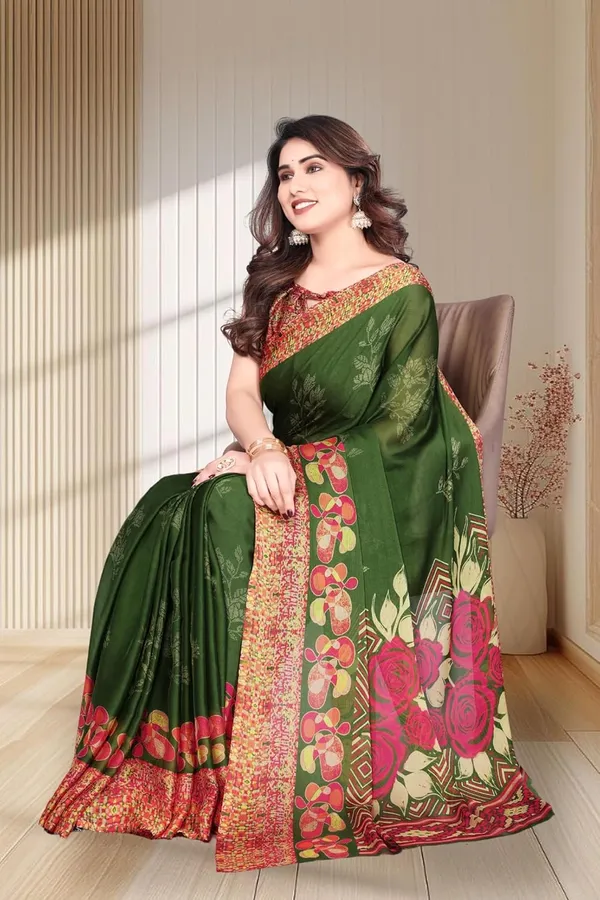 Green_Georgette_Chiffon_Georgette_Saree_For_Women