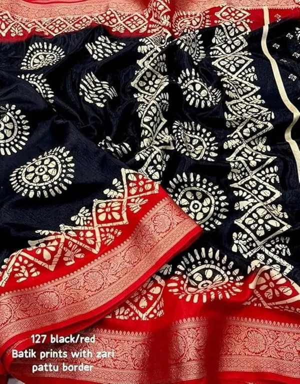 Black_Polyester_Bandhani_Dola_Silk_Saree_For_Women