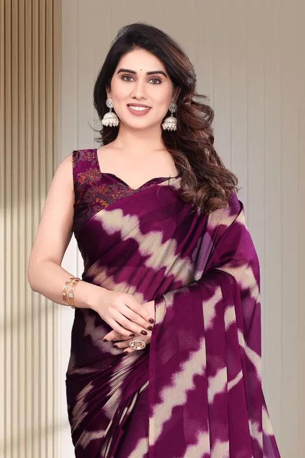 Purple_Polyester_Chiffon_Georgette_Saree_For_Women