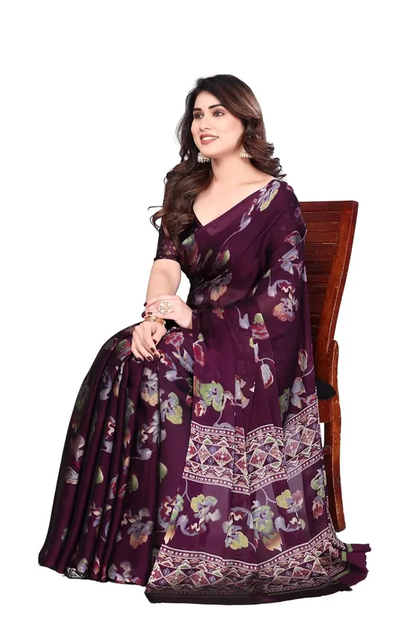 Purple_Georgette_Chiffon_Georgette_Printed_Saree_For_Women