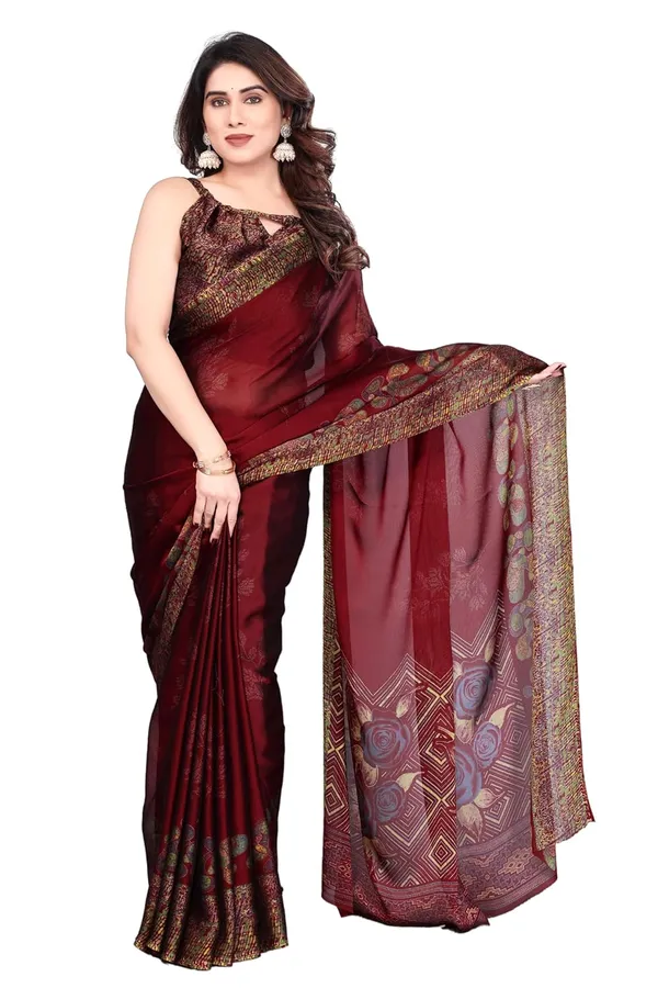 Maroon_Georgette_Chiffon_Georgette_Saree_For_Women