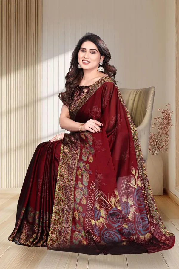 Maroon_Georgette_Chiffon_Georgette_Saree_For_Women