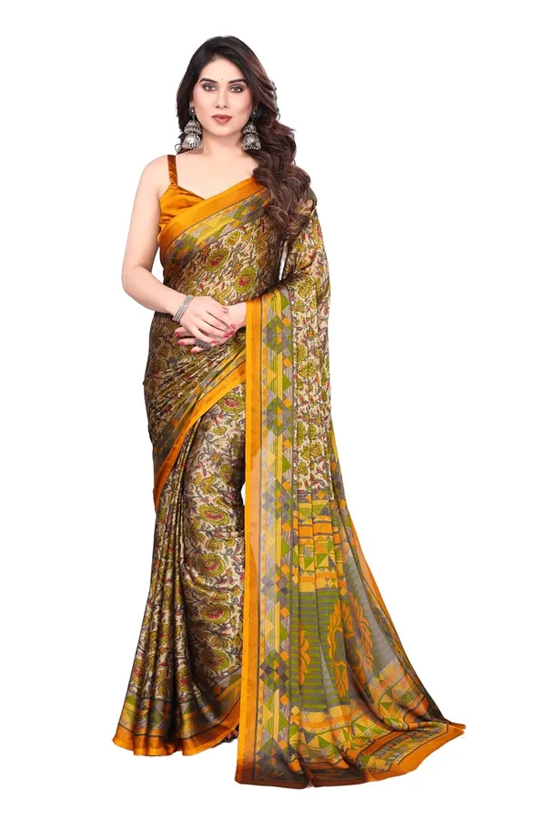 Yellow_Polyester_Bandhani_Marshmallow_Saree_For_Women