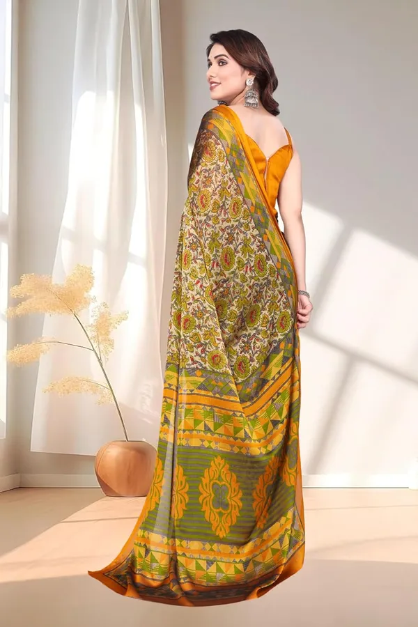 Yellow_Polyester_Bandhani_Marshmallow_Saree_For_Women