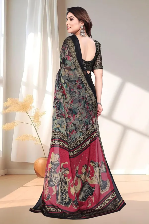 Black_Polyester_Chiffon_Georgette_Saree_For_Women