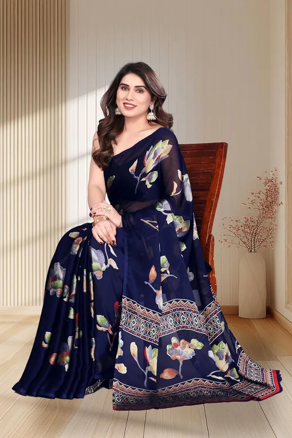 Navy_Blue_Georgette_Chiffon_Georgette_Saree_For_Women