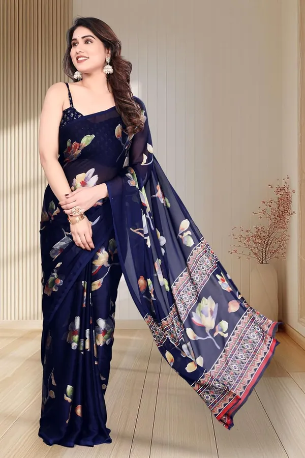 Navy_Blue_Georgette_Chiffon_Georgette_Saree_For_Women