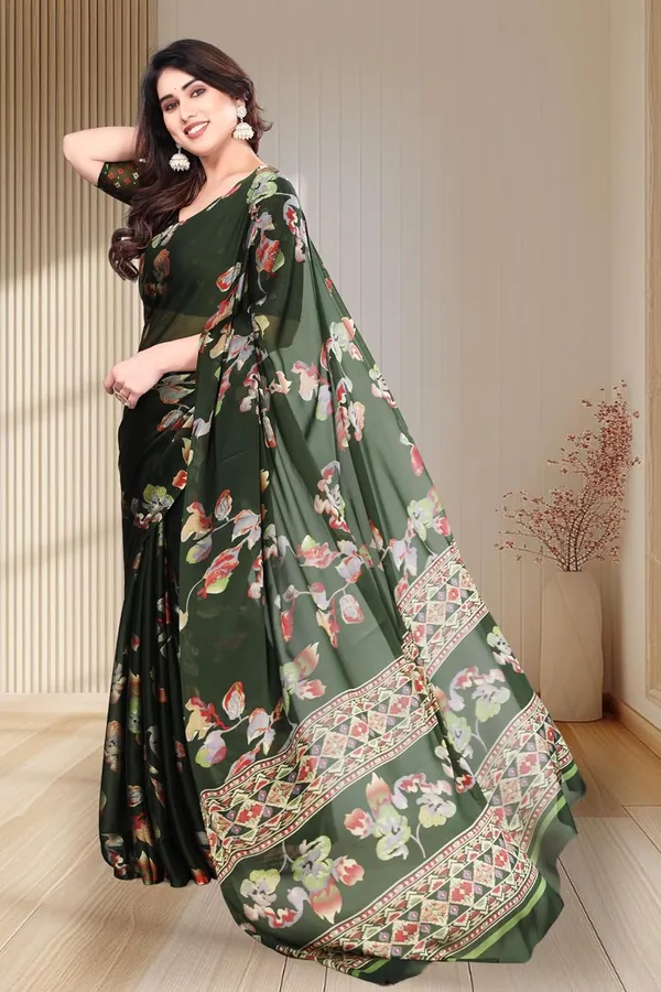 Green_Georgette_Chiffon_Georgette_Saree_For_Women