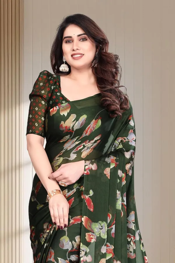 Green_Georgette_Chiffon_Georgette_Saree_For_Women