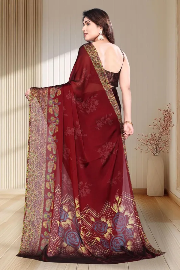 Maroon_Polyester_Chiffon_Georgette_Saree_For_Women