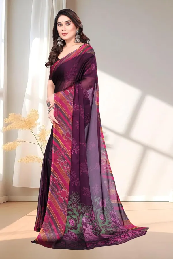 Purple_Polyester_Chiffon_Georgette_Saree_For_Women