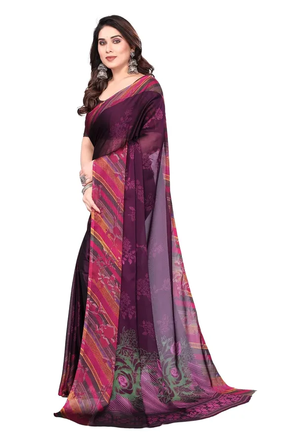 Purple_Polyester_Chiffon_Georgette_Saree_For_Women