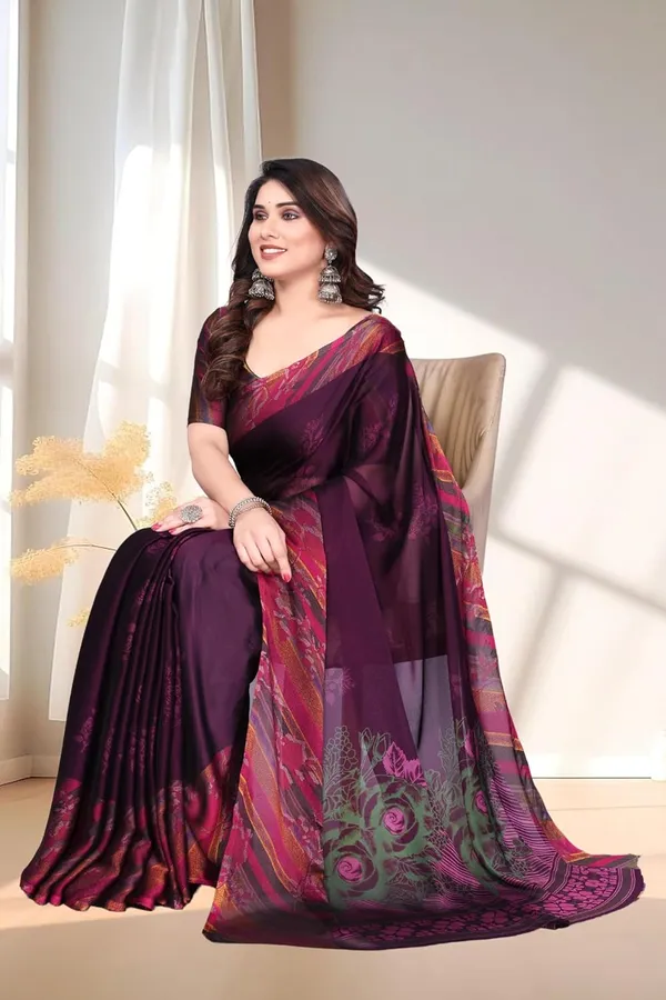 Purple_Polyester_Chiffon_Georgette_Saree_For_Women