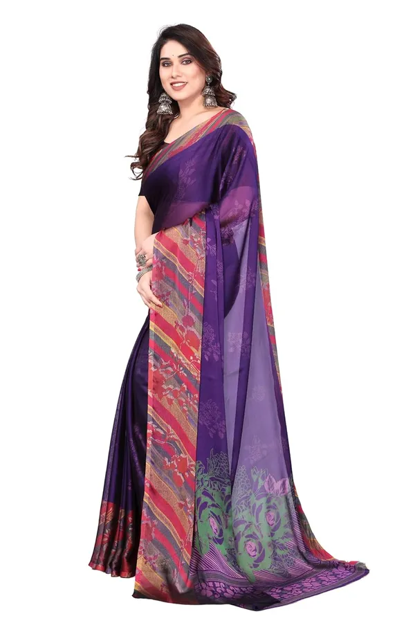 Blue_Polyester_Pochampally_Cotton_Silk_Saree_For_Women