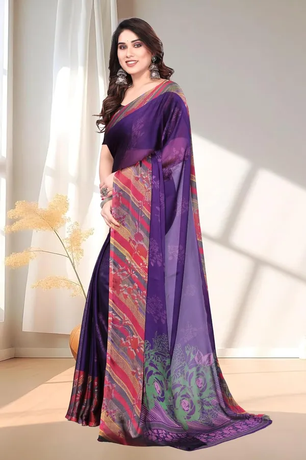 Blue_Polyester_Pochampally_Cotton_Silk_Saree_For_Women