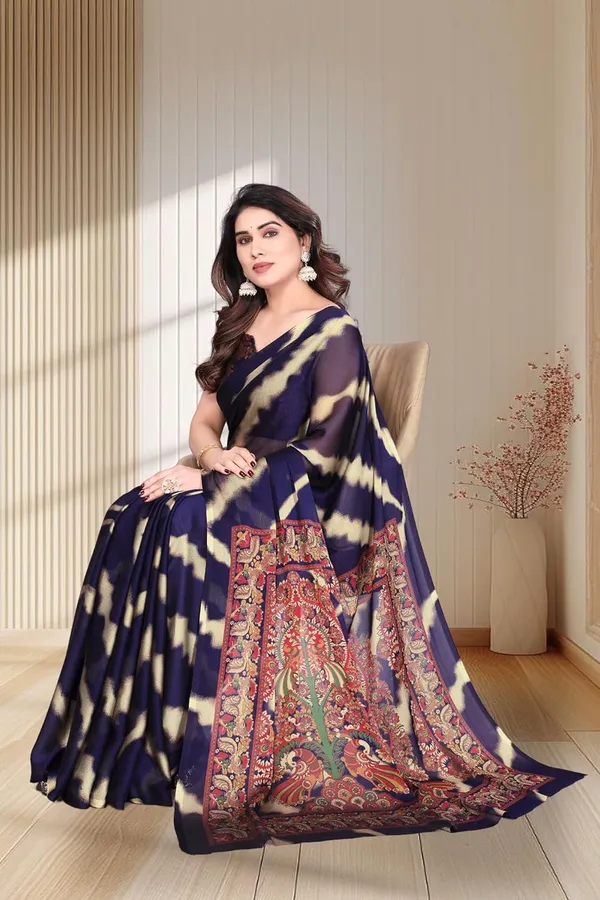 Multicolor_Chiffon_Printed_Saree_For_Women
