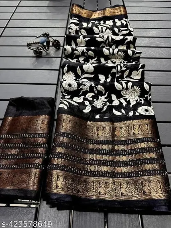 Black_Polyester_Printed_Chiffon_Saree_For_Women