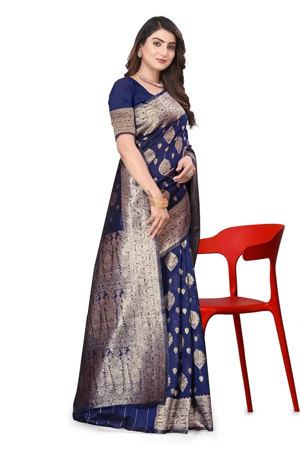 Dark_Blue_And_Gold_Art_Silk_Kanjivaram_Silk_Saree_For_Women