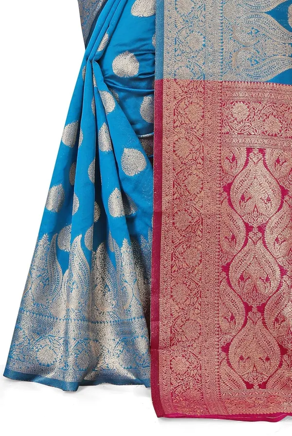 Multicolour_Silk_Blend_Kanjivaram_Silk_Saree_For_Women