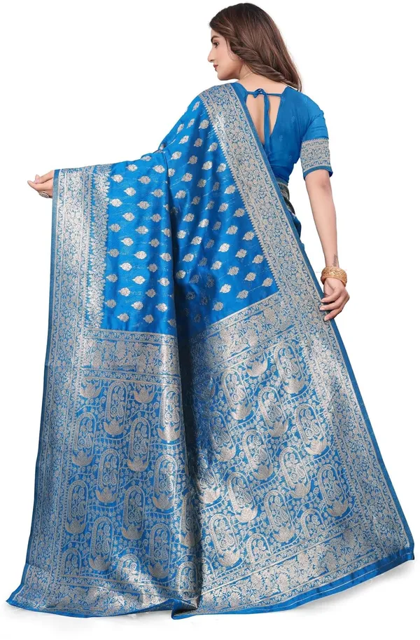 Blue_Silk_Blend_Kanjivaram_Silk_Saree_For_Women