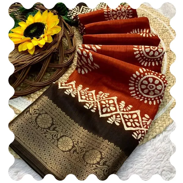 Orange_Polyester_Bandhani_Dola_Silk_Saree_For_Women